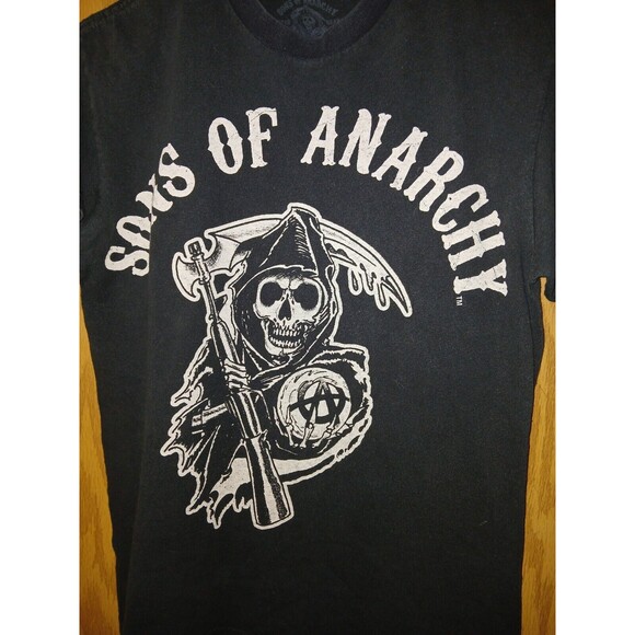 Sons of Anarchy Shirt Men’s Small Grim Reaper Black Graphic Motorcycle SAMCRO - Picture 8 of 9